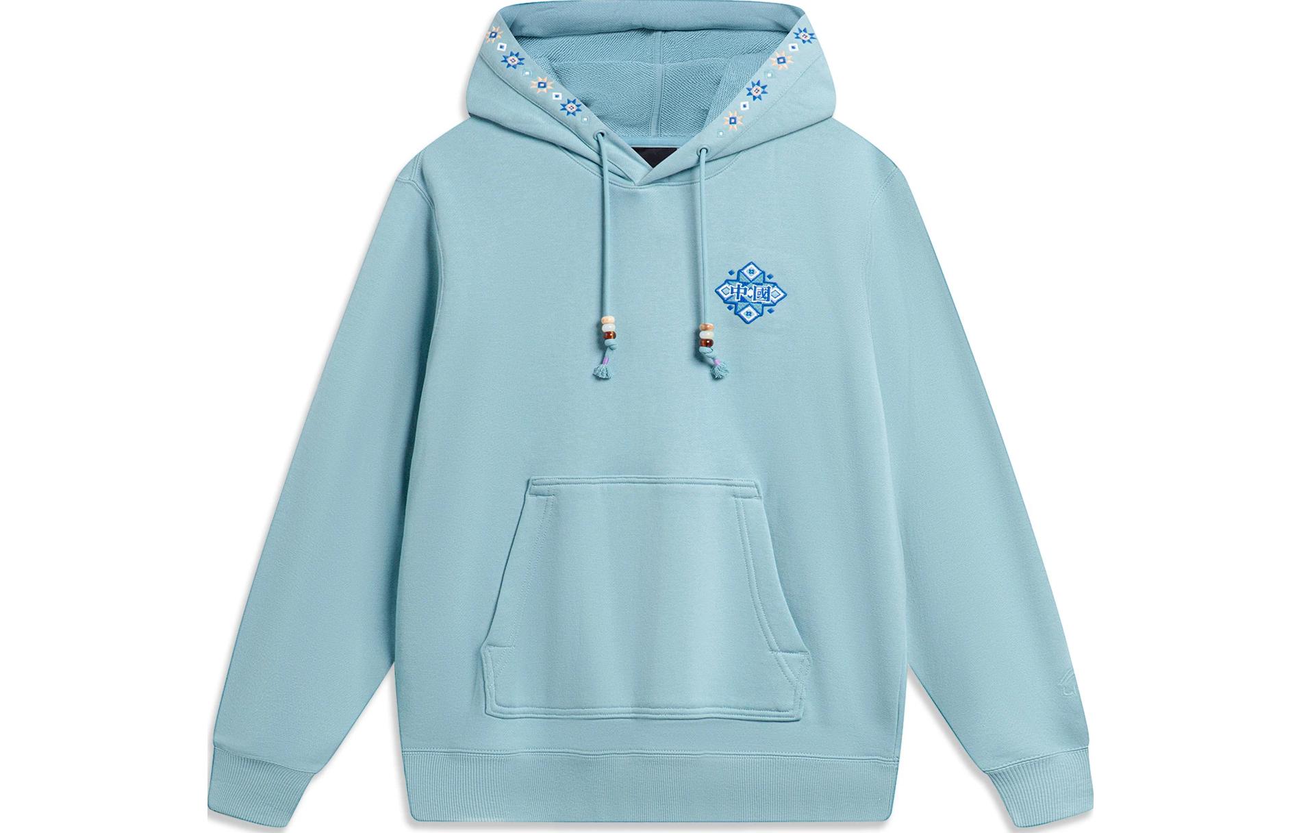 Li-Ning Geometric Pattern Hoodie Pullover Green AWDTE33-2