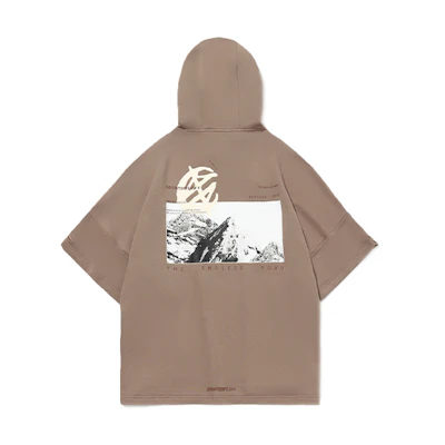 Li-Ning Gingerbread Brown Unisex Pullover Short-Sleeve Hoodie AWDQB68-4