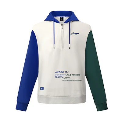 Li-Ning Glacier Gray Colorblock Hoodie - Badminton Series Casual Wear AWDSD49-1