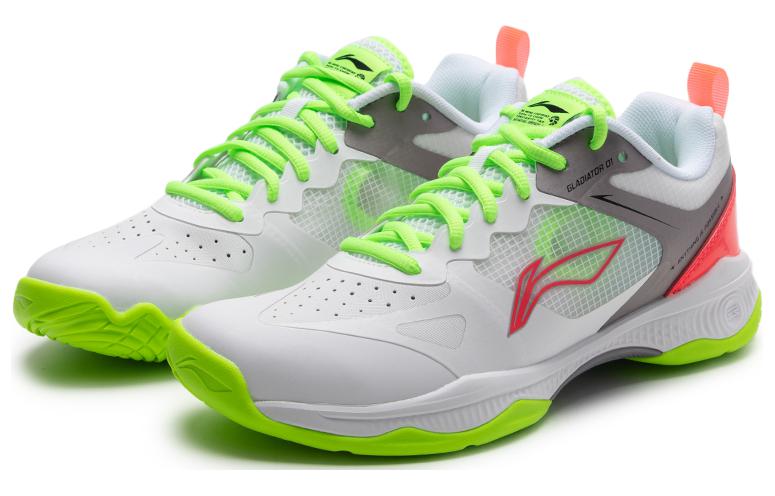 Lookbook LiNing 李寧 角鬥士 防滑耐磨舒適 低筒 羽球鞋 男女同款 螢光燄紅