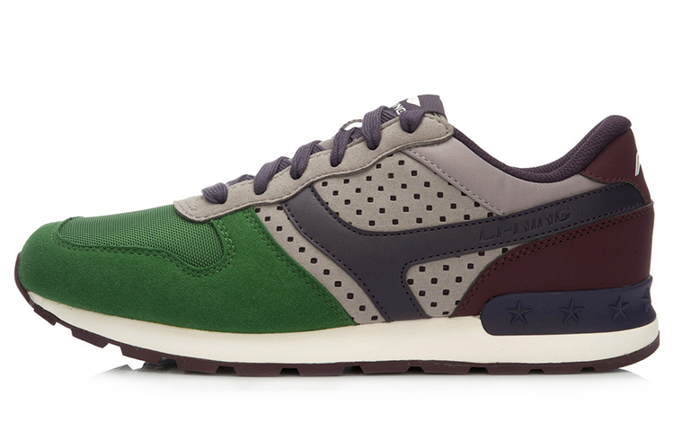 Li-Ning Glory Classic Sneakers 'Green Grey Red' ALCK067-4