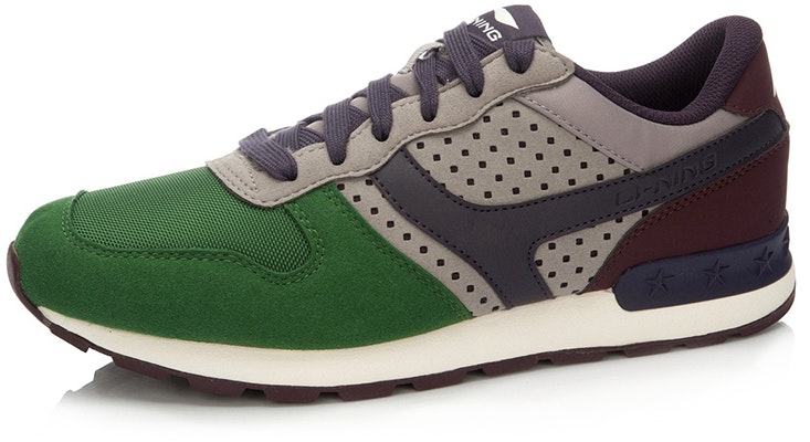 Li-Ning Glory Classic Sneakers 'Green Grey Red' ALCK067-4 Order Li-Ning Glory Classic Sneakers 'Green Grey Red' ALCK067-4