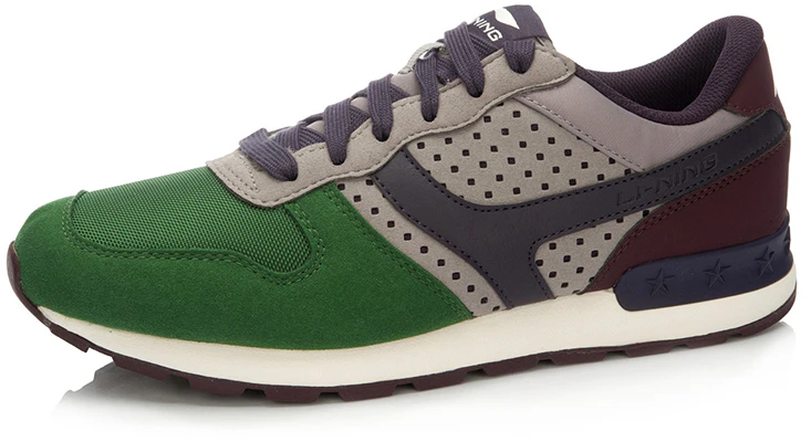 Li-Ning Glory Classic Sneakers 'Green Grey Red' ALCK067-4 Order Li-Ning Glory Classic Sneakers 'Green Grey Red' ALCK067-4