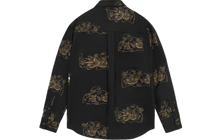 Li-Ning Gold Rush Totem Print Loose Jacket Black - ASHS007-2
