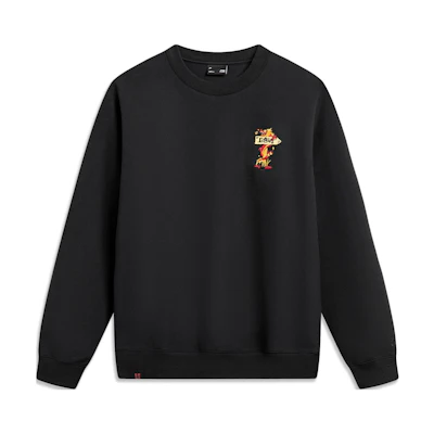 Li-Ning Golden Fortune Embroidered Anti-Static Oversized Sweatshirt Black Unisex AWDU051-2