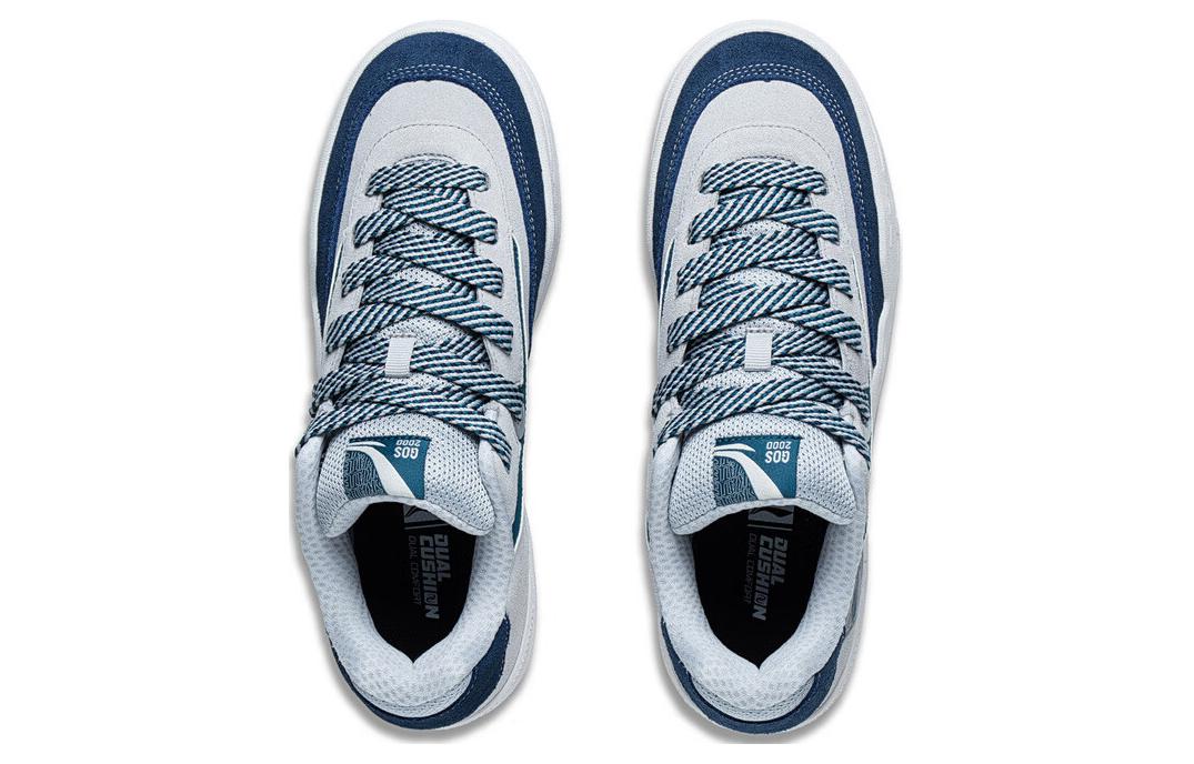 Shop LiNing李寧 GOS 2000 舒適百搭 防滑耐磨 低幫 板鞋 男款 灰藍色