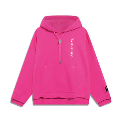 Li-Ning Graphic Print Oversized Hoodie Unisex Bright Pink AWDT245-5