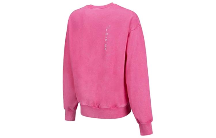Lookbook Li-Ning Graphic Print Oversized Pullover Sweatshirt Unisex Pink AWDT233-4