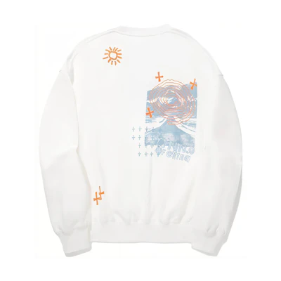 Li-Ning Graphic Print Pullover Sweatshirt Unisex - Off White AWDT705-3