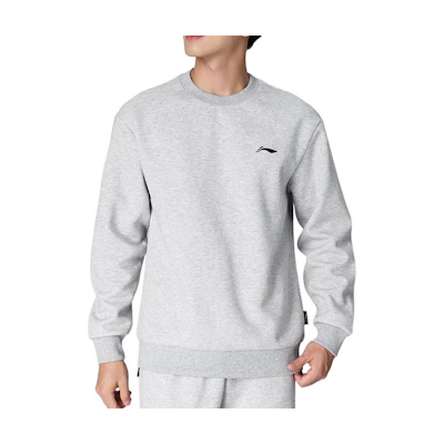 Li-Ning Gray Crewneck Sweatshirt - Breathable, Comfortable, Versatile AWDUC03-4