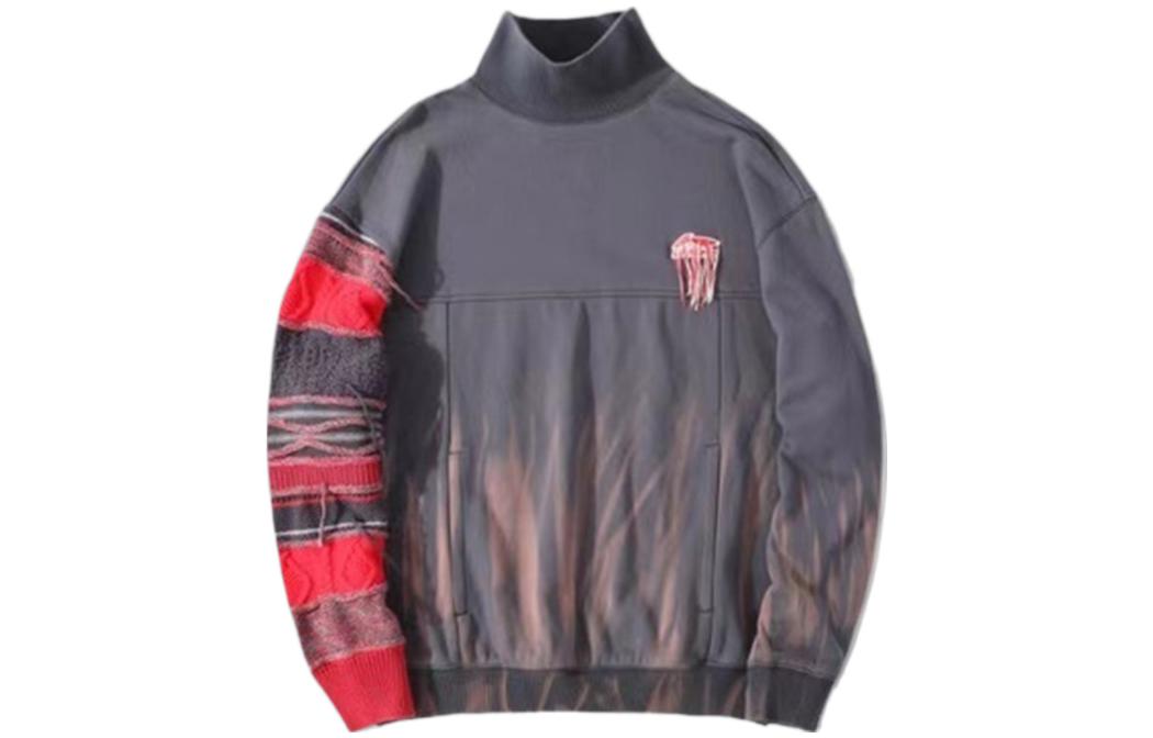 Li-Ning Gray Pullover Sweatshirt with Patchwork Embroidery Design AWDR725-2