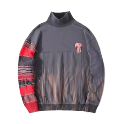 Li-Ning Gray Pullover Sweatshirt with Patchwork Embroidery Design AWDR725-2