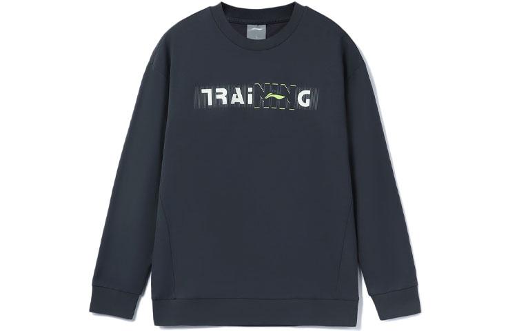 Li-Ning Gray Training Series Letter Print Pullover Sweatshirt AWDR463-5
