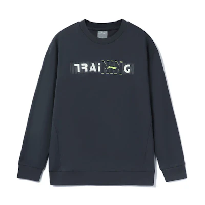 Li-Ning Gray Training Series Letter Print Pullover Sweatshirt AWDR463-5