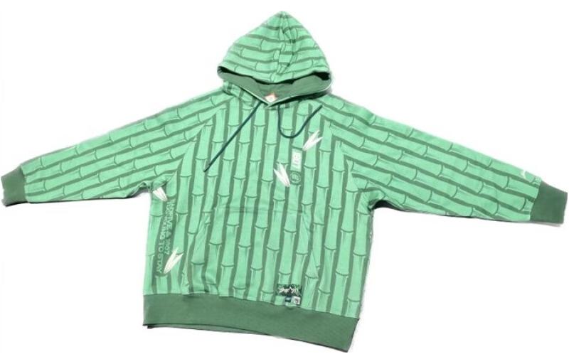 Li-Ning Green Bamboo Logo Print Pullover Hoodie Green AWDS561-1
