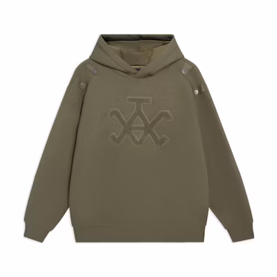 Li-Ning Green Unisex Hoodie - Plain Letter Pattern Pullover, Sports Fashion Series AWDSI87-1