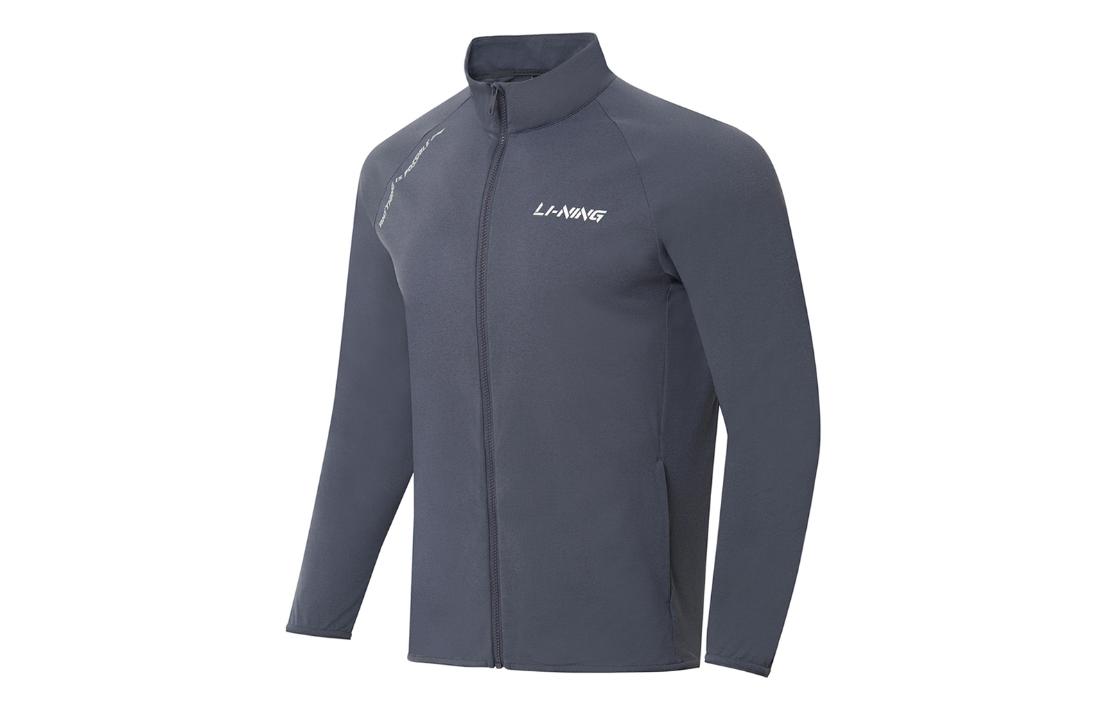 Li-Ning Grey Pullover Training Sweatshirt Long Sleeve Athletic Wear AWDS591-3