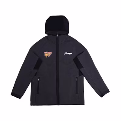 Li-Ning Guangdong Team Basketball Series Black Zip-Up Hoodie Jacket AWDTD39-1