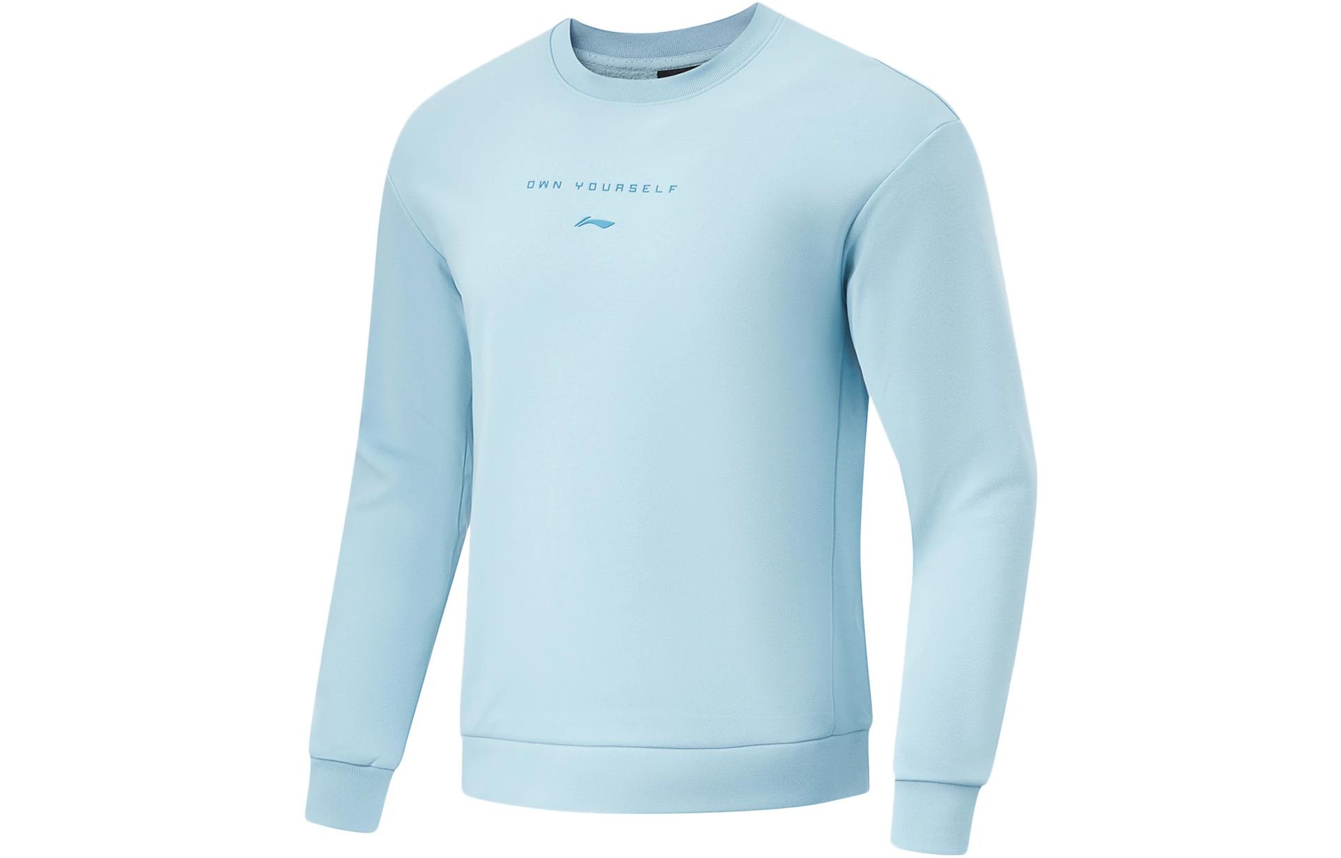 Li-Ning Gym Series Fleece Crewneck Sweatshirt Pastel Blue AWDT789-5