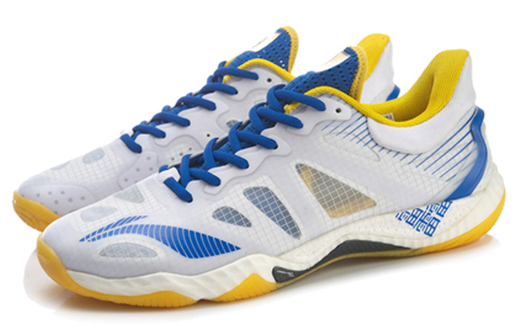 Shop Li-Ning Gyrfalcon 4 ''Blanc Bleu Jaune'' AYAR001-2