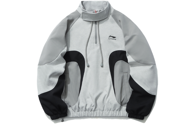 Li-Ning Half-Zip Colorblock Pullover Sweatshirt Grey AWDR209-1
