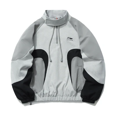Li-Ning Half-Zip Colorblock Pullover Sweatshirt Grey AWDR209-1