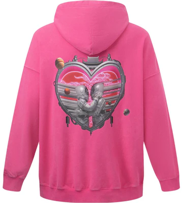 Li-Ning Heart Pattern Printed Pullover Sweatshirt Unisex in Bright Pink AWDT231-4 Buy Li-Ning Heart Pattern Printed Pullover Sweatshirt Unisex in Bright Pink AWDT231-4