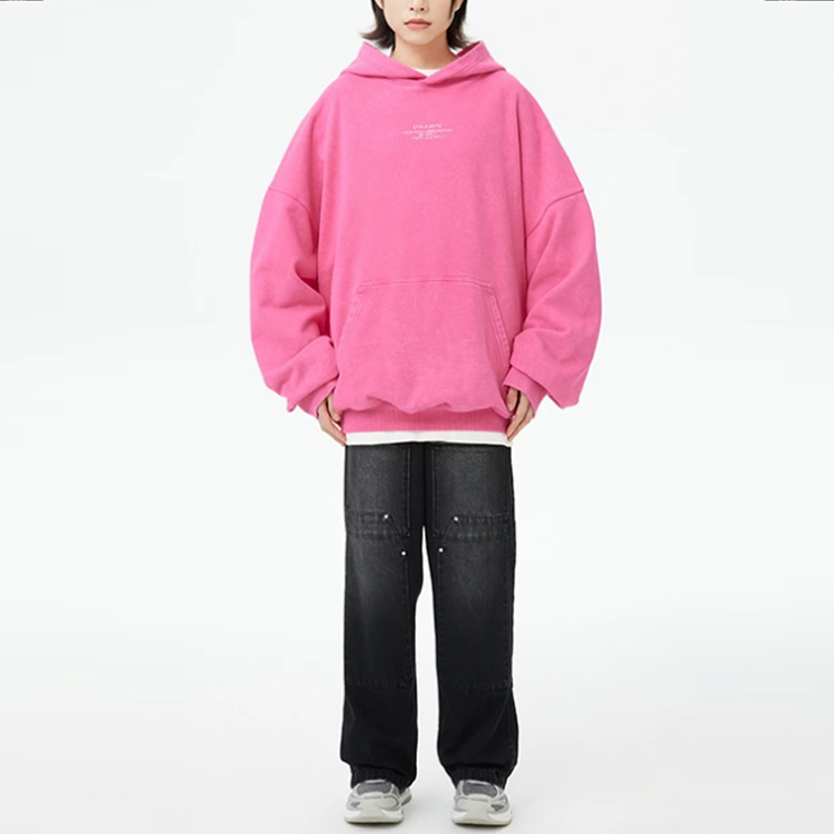 Shop Li-Ning Heart Pattern Printed Pullover Sweatshirt Unisex in Bright Pink AWDT231-4