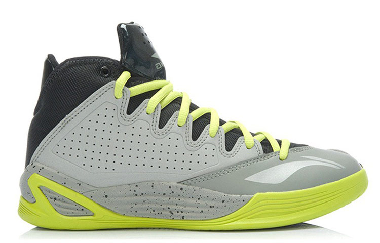 Order LiNing李寧 舒適透氣 高筒實戰籃球鞋 灰黑