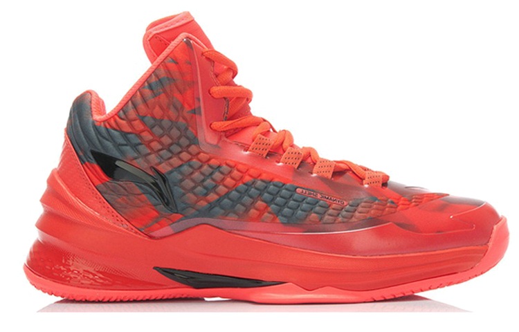 Order LiNing李寧 舒適透氣 耐磨高筒籃球鞋 紅黑