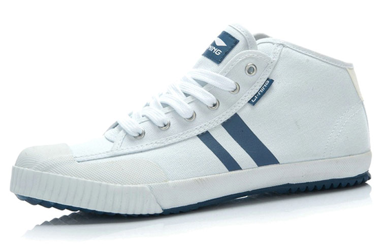 Lookbook Li-Ning High-Top Casual 'White Deep Blue' ALKJ013-1
