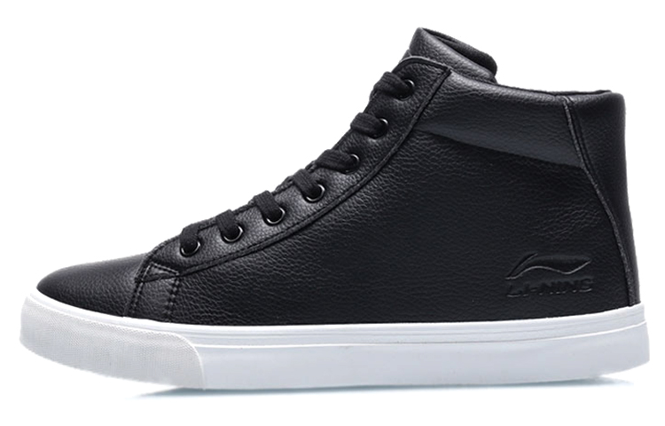 Li-Ning High-Top Casual Board Sneakers 'Black and White'