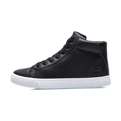 Li-Ning High-Top Casual Board Sneakers 'Black and White'