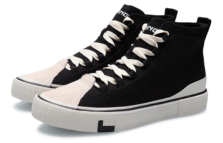 Lookbook Li-Ning High-Top Casual Sneakers 'Black and White' AGCR065-2