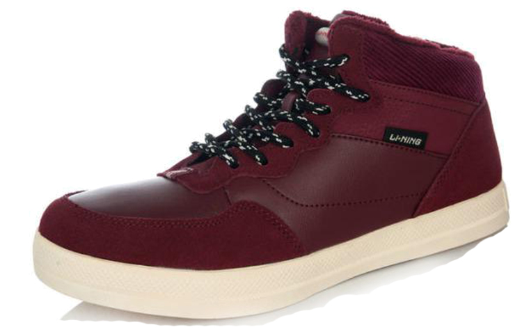 Lookbook 李宁高帮休闲运动鞋'酒红色' ALAH087-3