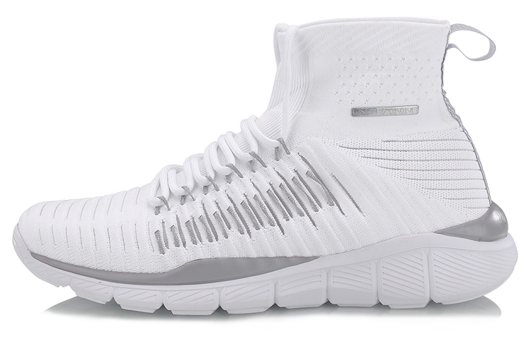 Li-Ning High-Top Knit Flexible Training 'White Grey' AFHN013-3
