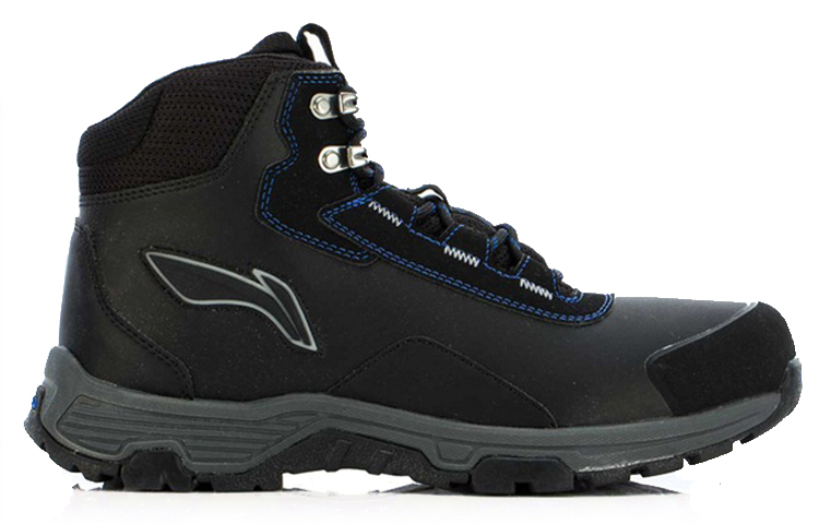 Order LiNing李寧 舒適透氣耐磨休閒高筒跑步鞋 黑灰