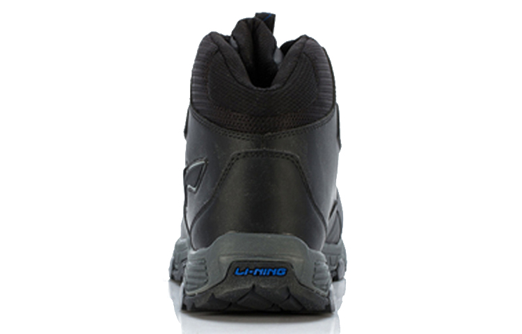 Shop LiNing李寧 舒適透氣耐磨休閒高筒跑步鞋 黑灰