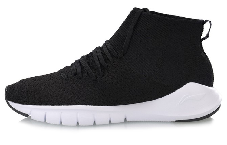 Li-Ning High-Top Running Shoes 'Black White' ARKN021-1