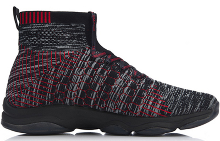 Lookbook 리닝 블랙 하이탑 트레이닝화 (Li-Ning Black High-top Training Shoes) AFJN009-1