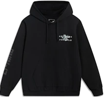 Li-Ning Hoodie Black - Sports Casual Letter Print Pullover Sweatshirt AWDT393-3 Li-Ning Hoodie Black - Sports Casual Letter Print Pullover Sweatshirt AWDT393-3