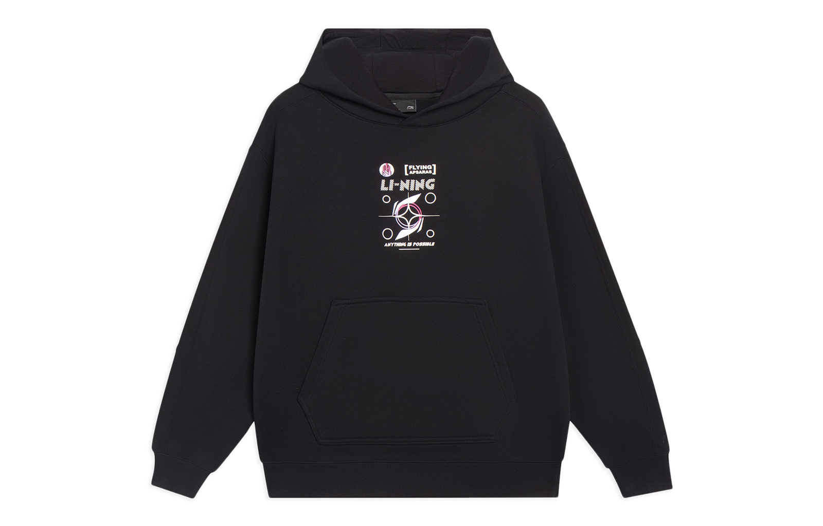 Buy 李宁连帽衫 黑色 男女同款 休闲抽绳卫衣系列 AWDT065-2