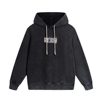 Li-Ning Hoodie Chinese Culture Series Printed Black Pullover Sweatshirt AWDT905-2