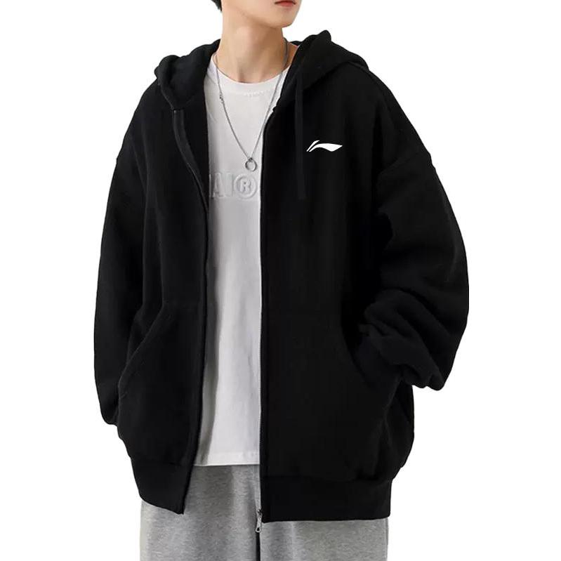 Li-Ning Hoodie Jacket with Brand Logo and Zipper AWDS523-12ASE