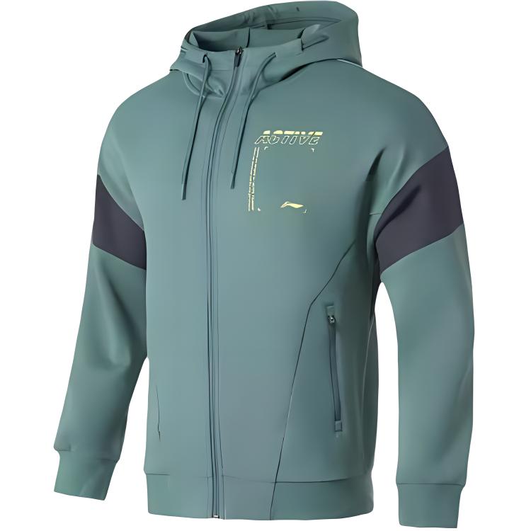 Li-Ning Hoodie Pullover Letter Print - Mallard Green AWDQ715-4