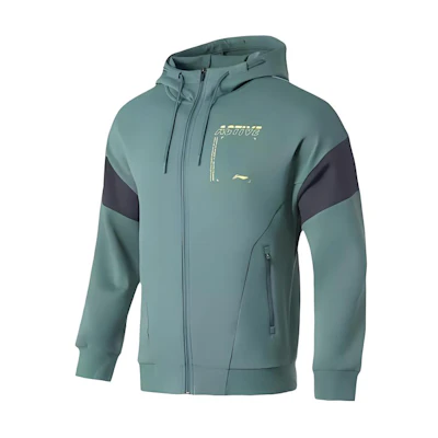 Li-Ning Hoodie Pullover Letter Print - Mallard Green AWDQ715-4