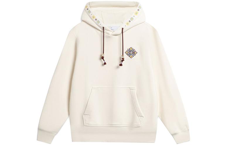 Li-Ning Hoodie Pullover Long Sleeve Beige - Sports & Streetwear Style AWDTE33-1