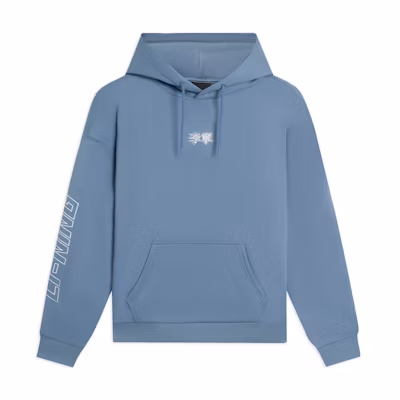 Li-Ning Hoodie Unisex Blue - Solid Color with Chinese Letter Print, Fleece Lined AWDSB19-5
