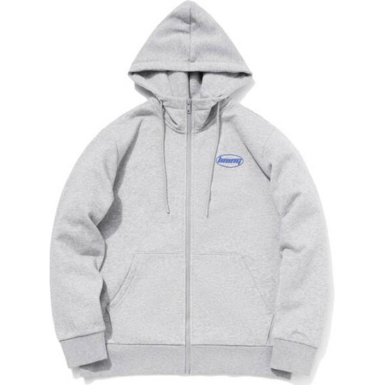 Li-Ning Hoodie Unisex Sports Fashion Fleece Lined Grey AWDPD23-19