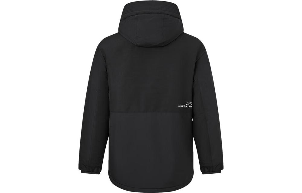 Lookbook Li-Ning Hotpot Series Jaket Bulu Kalis Air Hitam Panjang Sederhana. AYMT325-7